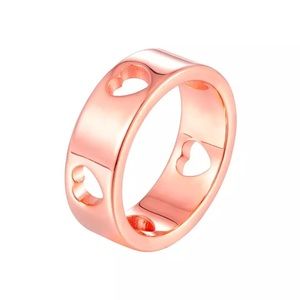 Ring heart cutout hollow luxury womens rose gold
